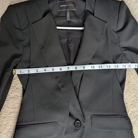 BCBGMaxAzria Women's Elegant Black Blazer Suit Jacket Size XXS - Picture 11 of 14